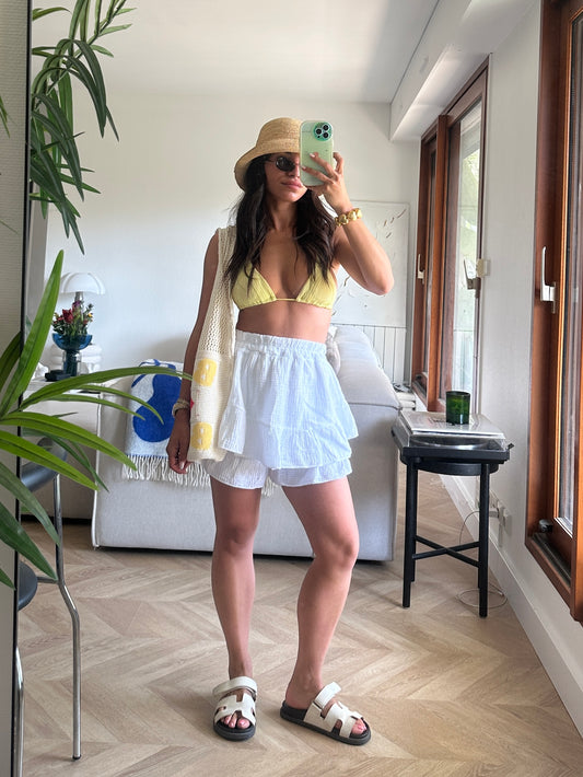 Jupe short blanc Luna