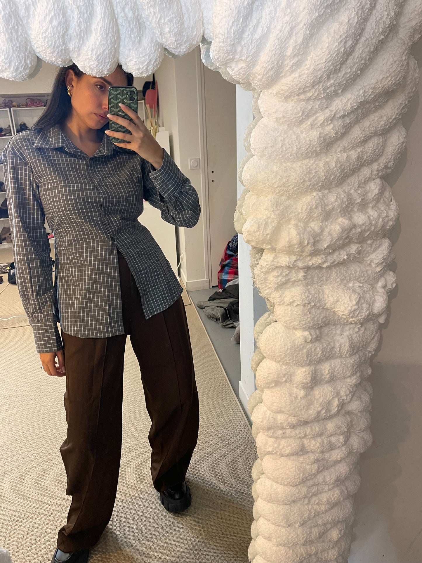 Chemise grise carreaux