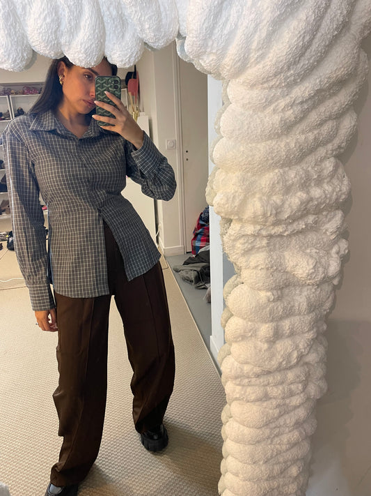 Chemise grise carreaux