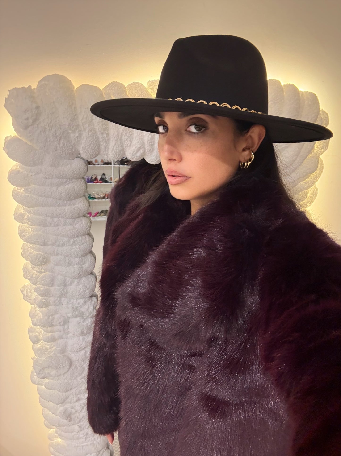 Fourrure Ball bordeaux