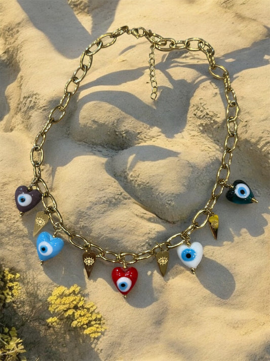 Collier Breloques cœurs